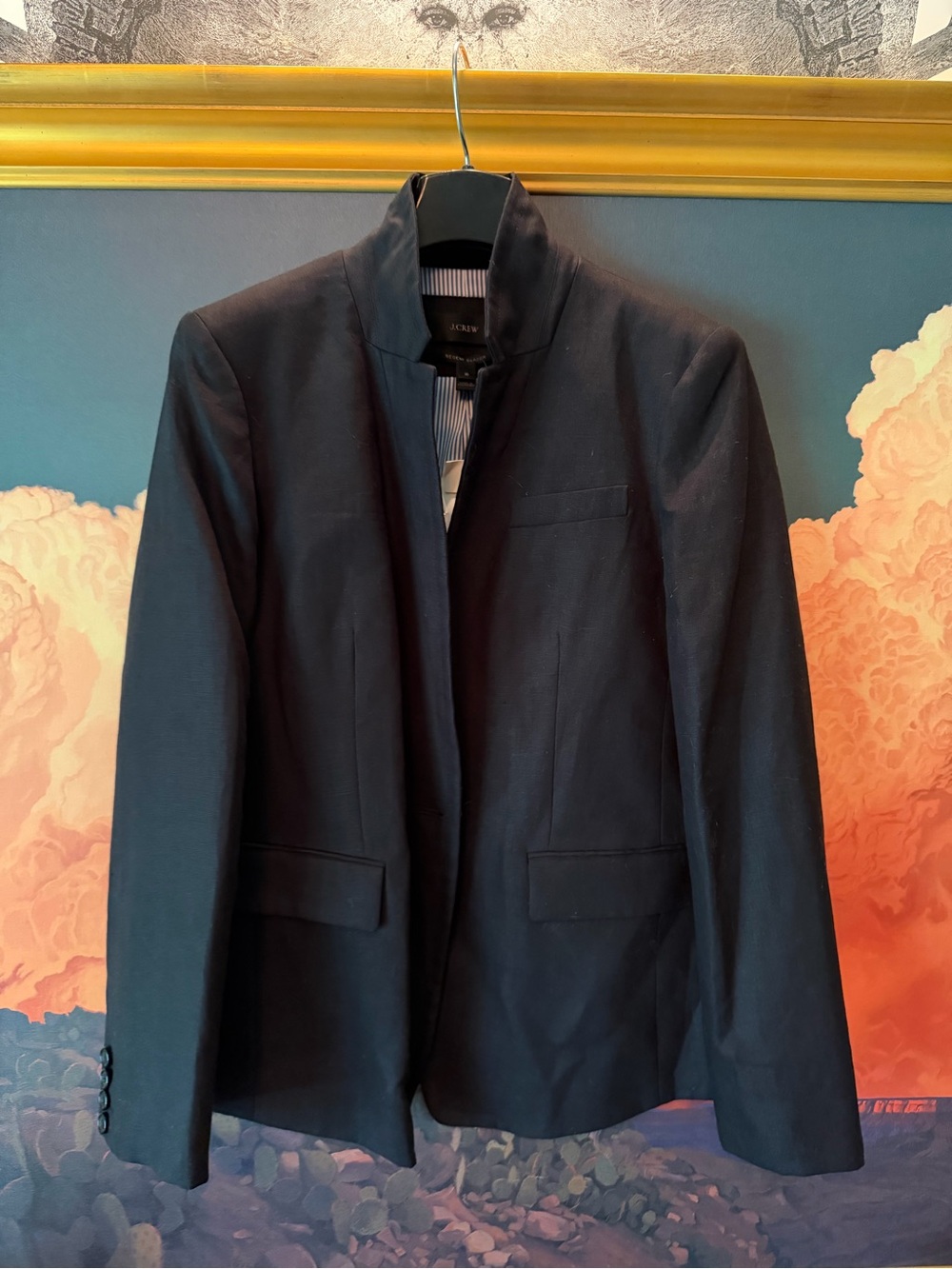 JCrew Collection Black Linen Regent Blazer